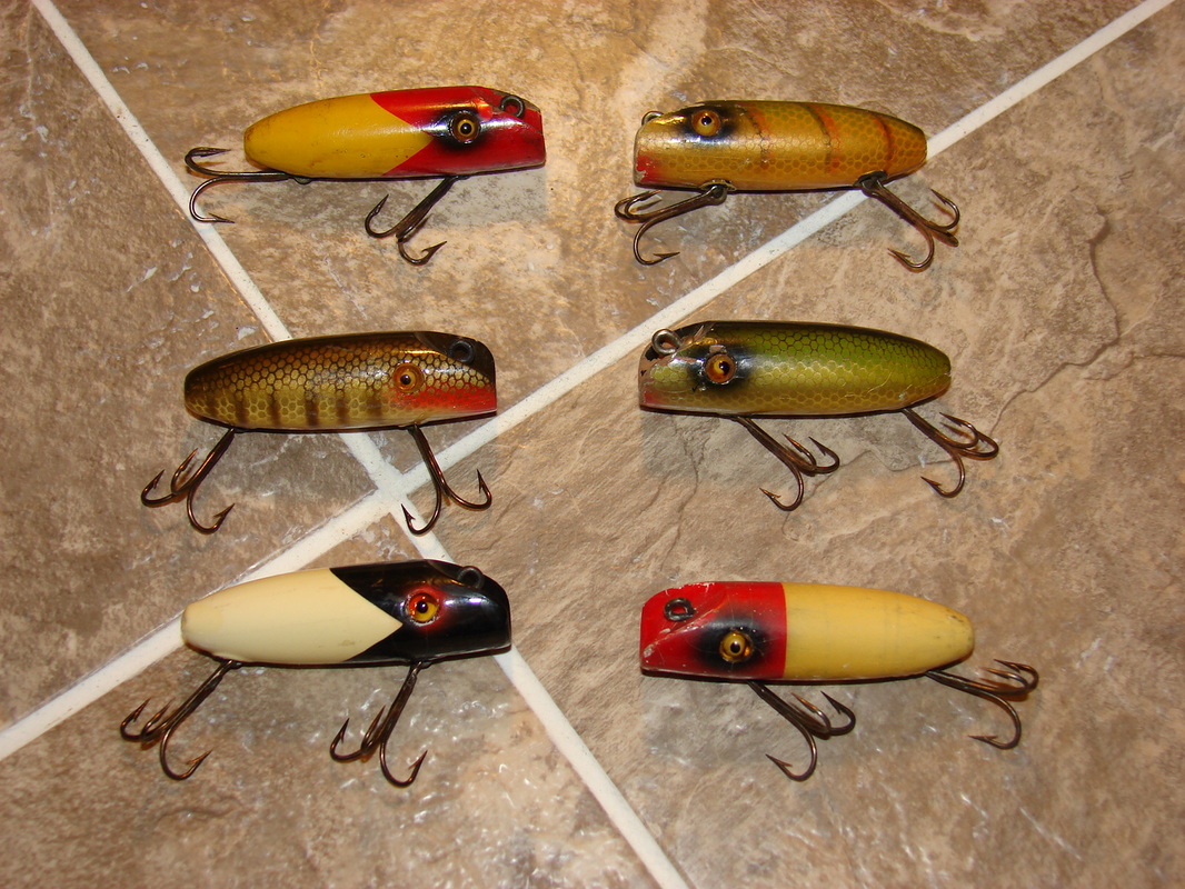 Antique Fishing Lure Glass, Tack, and Painted Eyes